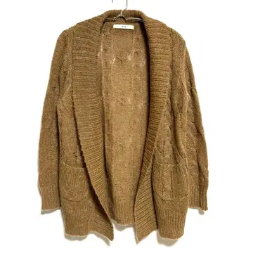 ef-de 베이지 케이블 니트 가디건 9 모헤어 혼방 플랑드르