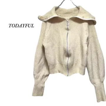 TODAYFUL 워시드 울 지퍼 니트 아이보리 투데이풀