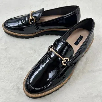 EVOL 이볼 블랙 에나멜 비트 로퍼 23cm