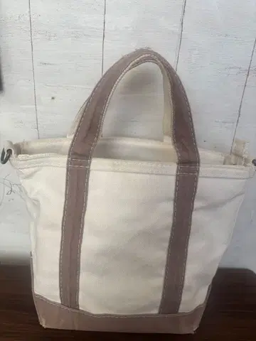 엘엘빈 토트 아이보리/브라운 토트백