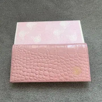 핑크 크로커다일 패턴 장지갑