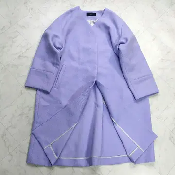 컨디션 최상 쉽스 트리플 크로스 노카라 코트 퍼플 36
