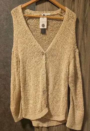 JEANASIS 베이지 시스루 니트 루즈 가디건 미사용 새상품 택 포함