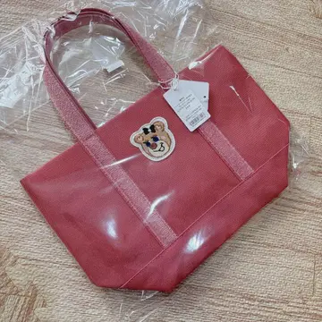 [ 미사용 새상품 ] 페이퍼 올드 테디걸 와펜 토트백(소) 핑크