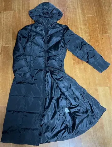 여성용 후드 부착 다운 코트 빅 사이즈 색상 블랙