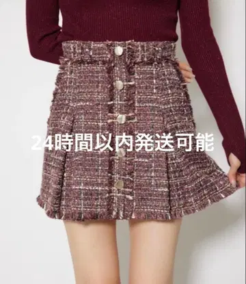 rienda A라인 트위드 스코트 숏 팬츠