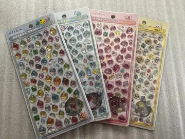 모자 꽁지 드롭 씰 미니 물방울 4장 세트