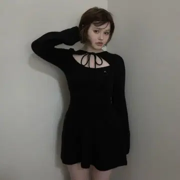 andmary Amy cable flare mini dress