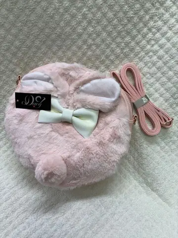 토끼 모양 퍼 숄더백
