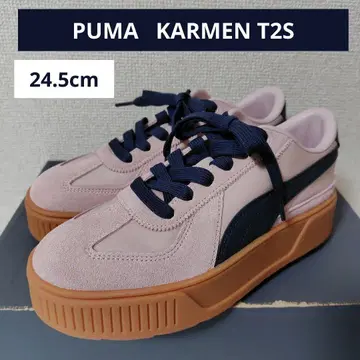 PUMA KARMEN T2S 24.5cm 핑크 네이비 더스티 핑크