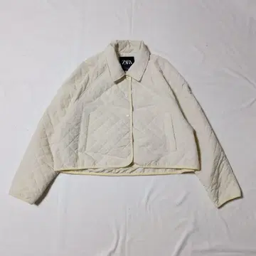 ZARA 퀼팅 다운 자켓 오버 사이즈 아이보리 캐주얼