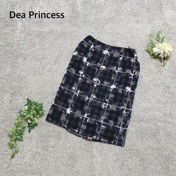 디어 프린세스 타이트 스커트 체크 꽃무늬 고급 일본제 어른스러운 귀여움