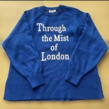 새상품급 SamansaMos2 Blue 로고 니트 풀오버 스웨터