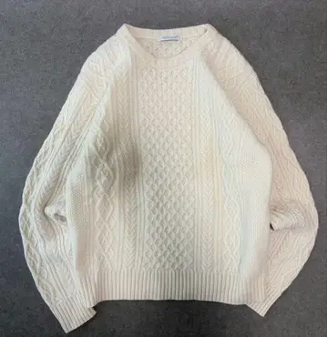저널 스탠다드 케이블 짜임 니트 스웨터 M 화이트