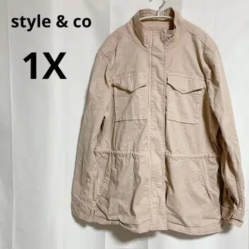 선착순 style & co 밀리터리 자켓 핑크 베이지