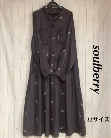 soulberry 소울베리 크로스 스티치 꽃 자수 롱 원피스 LL