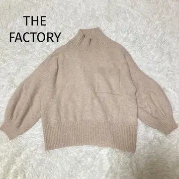 THE FACTORY 캐시미어 100% 하이넥 벌룬 슬리브 니트