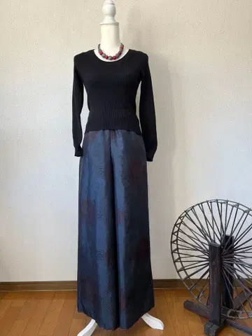 기모노 리메이크 롱 가우초 팬츠