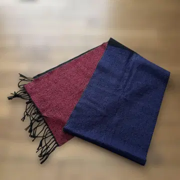 리버서블 머플러 네이비 와인 레드