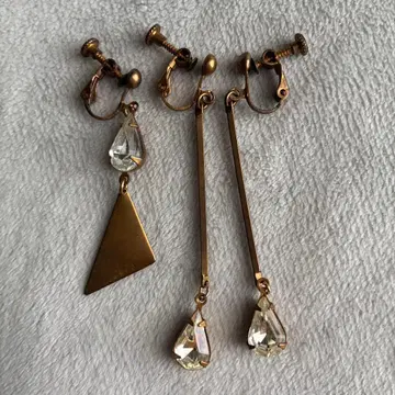 TAMARI glass drop earring 놋쇠 앤티크 유리