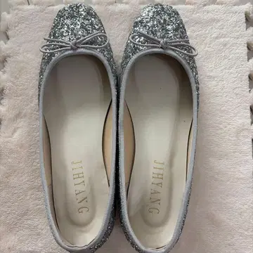 JIHYANG 실버 글리터 발레 슈즈