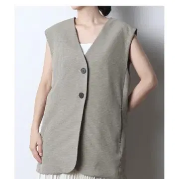 meri 미일리 체크 베스트 베이지