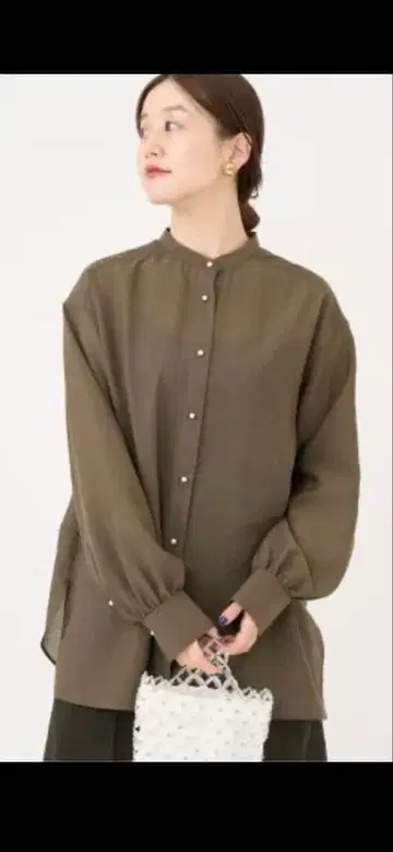 [ IENA ] 스팬 보일 펄 버튼 셔츠