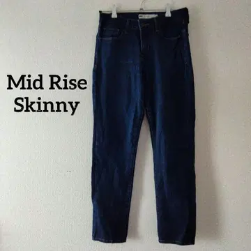 1점 한정 Mid Rise Skinny 다크 블루 스키니 데님 하의