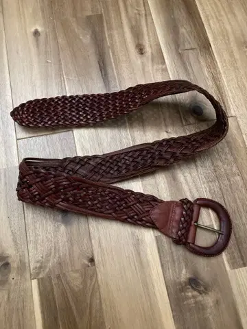 빈티지 터키산 브라운 천연 가죽 가죽 웨빙 벨트