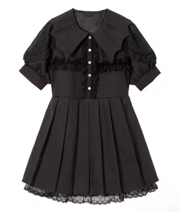 DearMyLove 데빌 패턴 프릴 원피스 블랙 MEDIUM