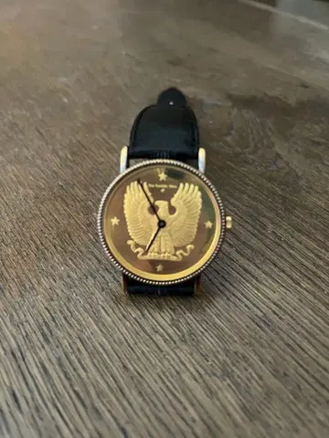 더 프랭클린 민트 골드 컬러 독수리 손목시계