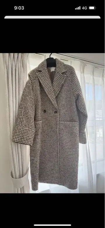 index 체크 무늬 더블 브레스트 코트