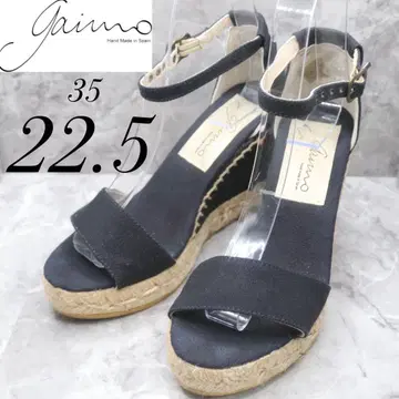 [ 129 ] gaimo 가이모 웨지 샌들 데님 22.5 앵클 스트랩