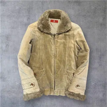 COX 베이지 퍼 옷깃 자켓