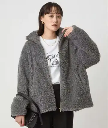 새상품 green label relaxing 보아 스탠드 카라 블루종