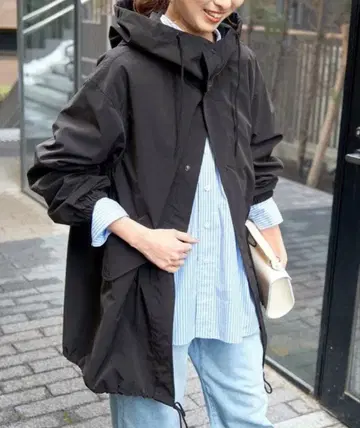 Spick & Span 발수 스노우 카모 후드티 코트 블랙 사이즈 36