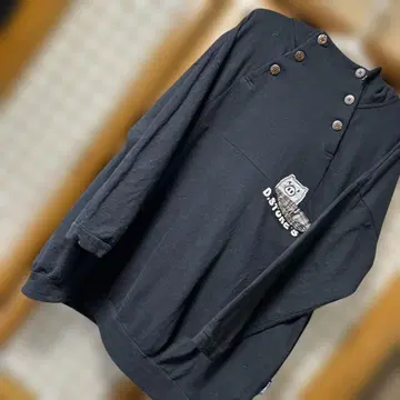 D.STORE'S 블랙 더블 버튼 후드티 사이즈 F 루즈핏