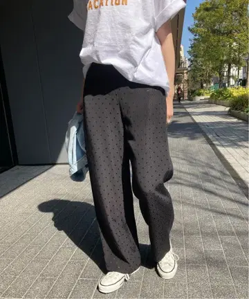 스픽 앤 스팬 도트 자카드 이지 팬츠