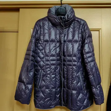 퍼플 퀼팅 다운 자켓