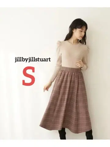 질 바이 질 스튜어트 질 원피스 니트 파워숄더 체크