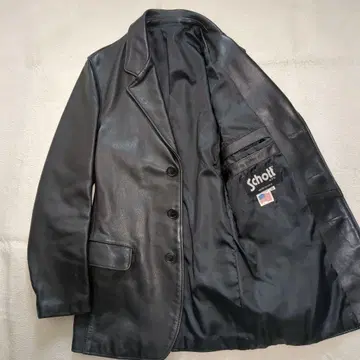 새상품급 SCHOTT 소가죽 카 코트 블랙 36 사이즈 가죽 자켓