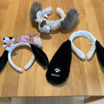 스누피 귀 모양 머리띠 3개