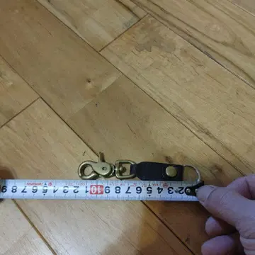 가죽 블랙 키링 골드 금장 장식 약 10cm