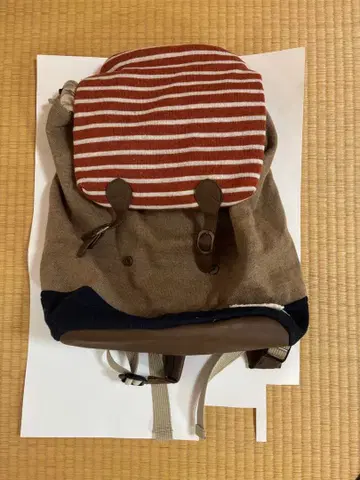 캐주얼 스트라이프 캔버스 백팩