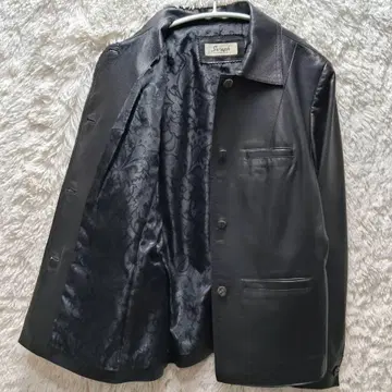 세라프 램 가죽 자켓 카 코트 안감 꽃 올 패턴 블랙