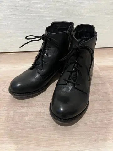 KISCO 소가죽 레이스업 숏부츠 블랙 38(24cm)