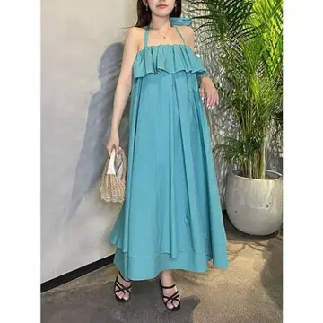 LA7879 택 포함 새상품 에이미 이스트 월 베어탑 원피스 그린 F