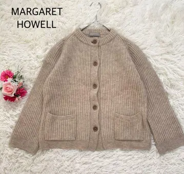 마가렛호웰 캐시미어 혼방 크루넥 가디건 베이지
