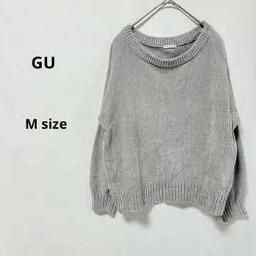 GU 지유 몰얀 보트넥 스웨터 M 라이트 그레이 긴팔