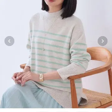 INDIVI 스트라이프 하이넥 니트 15